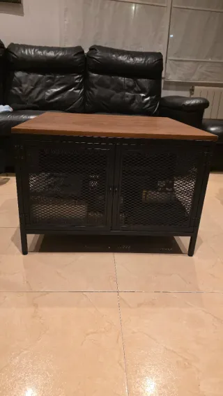 Mesa centro auxiliar madera y metal