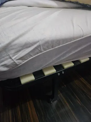 Sofá Cama Tela Azul y Amarillo