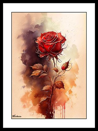 Cuadro Decorativo Rosa Roja