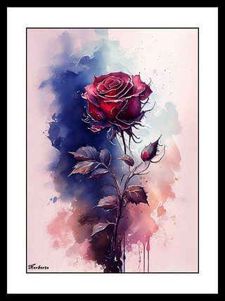 Cuadro Decorativo Rosa Roja