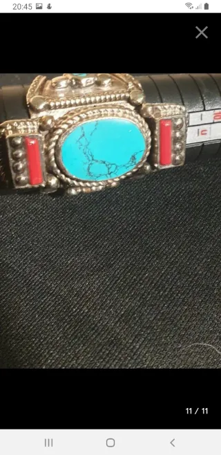 Anillo Tibetano Turquesa y Coral