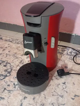 Cafetera Philips Senseo Roja y Gris