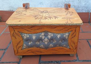 Baúl artesanal grabado a mano