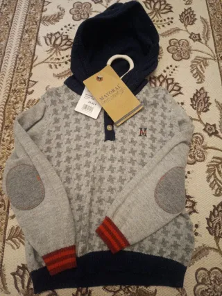 Jersey Mayoral capucha 18 meses gris/azul