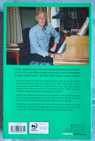 Libro Letras Paul McCartney. Edit. Cúpula, 2023