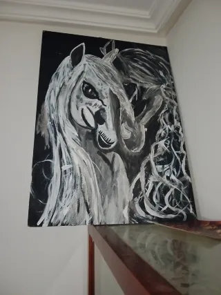 Cuadro Madera Arte Abstracto Blanco y Negro