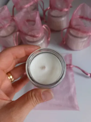 Set 6 Candele Ikea con Sacchetto Organza Rosa