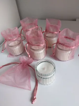 Set 6 Candele Ikea con Sacchetto Organza Rosa