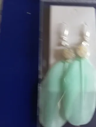 Pendientes Morados y Plateados con Flores