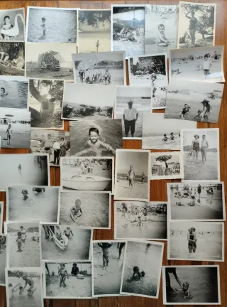 Lote 120 fotografías antiguas de playa