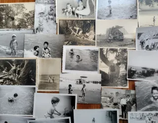 Lote 120 fotografías antiguas de playa