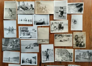 Lote 120 fotografías antiguas de playa