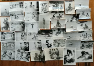 Lote 120 fotografías antiguas de playa