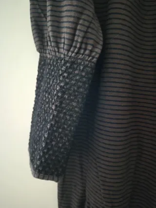 Vestido All Saints Negro/Gris Rayas