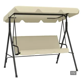 Banco balancín jardín exterior beige