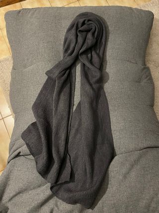 Bufanda de punto gris oscuro Francia 45cm x 204cm
