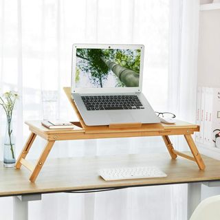 Mesa de bambú para cama ordenador portátil 72x35cm