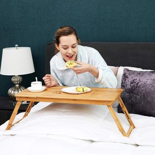 Mesa de bambú para cama ordenador portátil 72x35cm