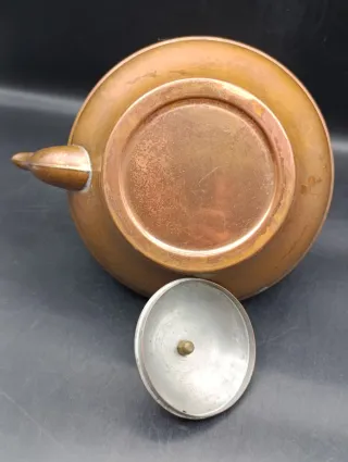 Tetera decorativa latón y cerámica