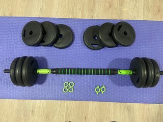 Mancuernas ajustables y barra