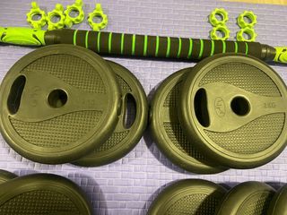 Mancuernas ajustables y barra