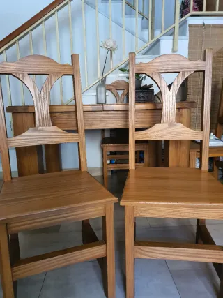 4 Sillas Madera Estilo Mexicano