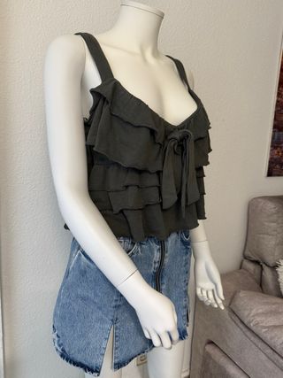 Top Zara volantes y lazada