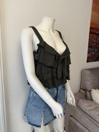 Top Zara volantes y lazada