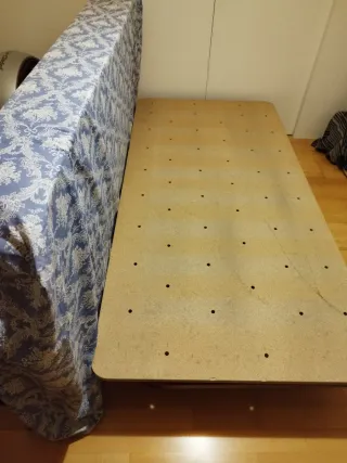 Materassone, sommier a doghe con piedi e legno 180x80