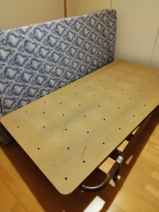 Materassone, sommier a doghe con piedi e legno 180x80