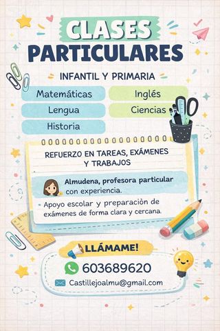 CLASES PARTICULARES PRIMARIA E INFANTIL
