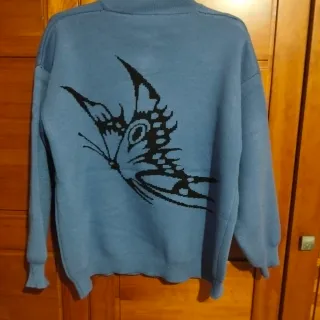 Chaqueta bomber lana azul