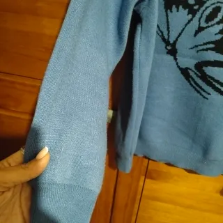 Chaqueta bomber lana azul