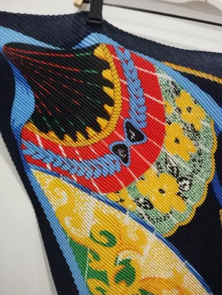 Pañuelo plisado vintage multicolor