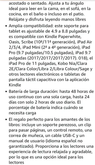 Soporte universal tablet y ebook