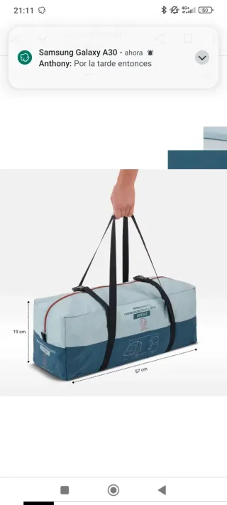 Carpa Decathlon con colchones