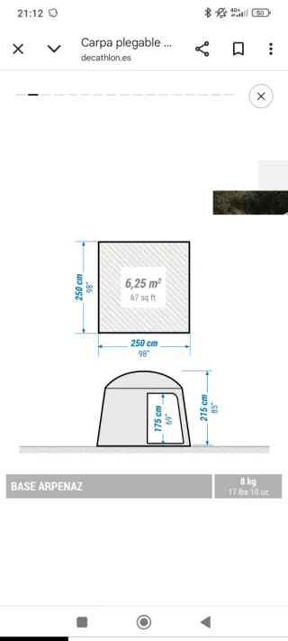 Carpa Decathlon con colchones