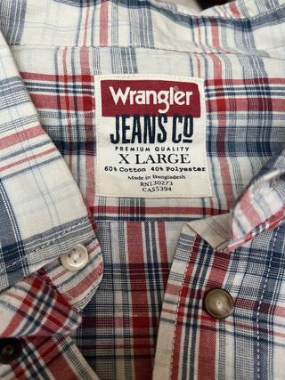 Camisa de hombre marca Wrangler Jeans Co, talla XL