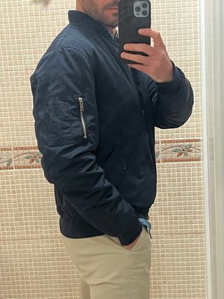 Chaqueta Bomber Pull&Bear Azul Talla L