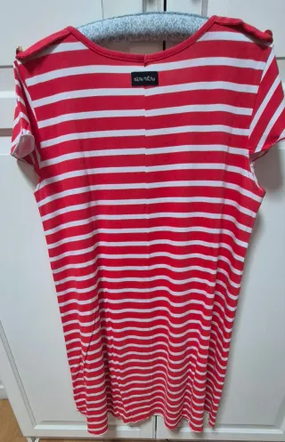 Vestido marinero rayas rojas y blancas