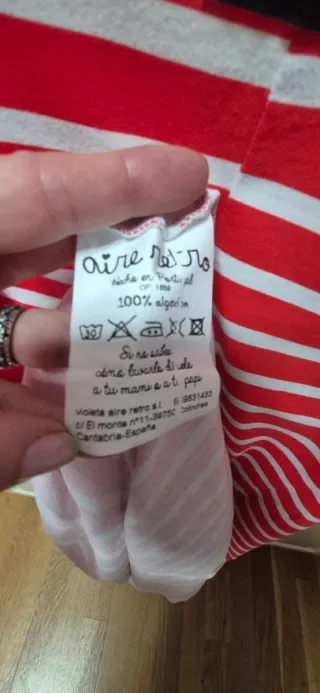 Vestido marinero rayas rojas y blancas