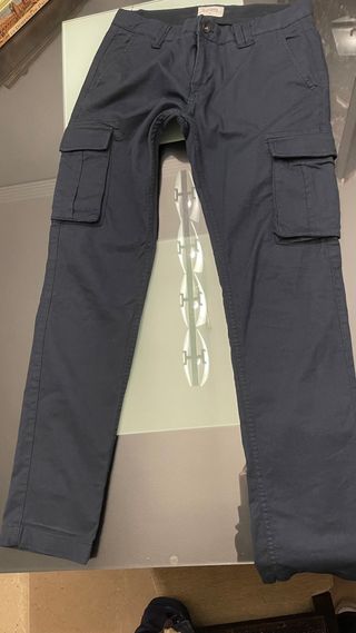 Pantalón Cargo Hombre Talla 44 Azul