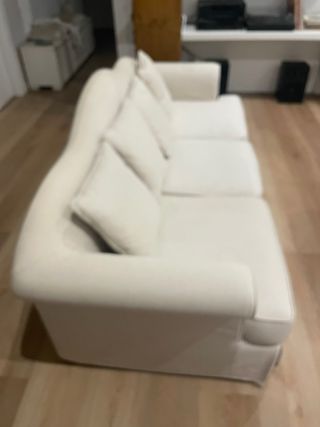 Sofá Blanco 3/4 Plazas Estilo Moderno-Vintage