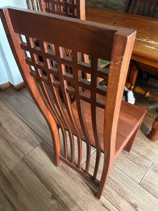 Sillas de madera maciza,juego de 6 sillas