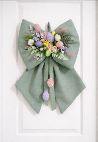 Fiocco decorativo salvia con uova pasquali