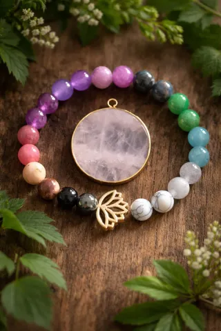 Conjunto Collar y Pulsera Piedras Naturales