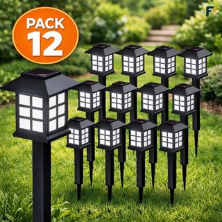 12 luces solares LED para jardín