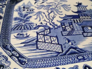Bandeja Porcelana Inglesa Willow Azul