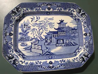 Bandeja Porcelana Inglesa Willow Azul