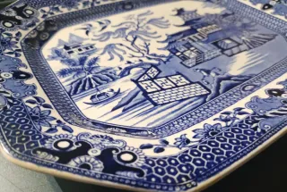 Bandeja Porcelana Inglesa Willow Azul